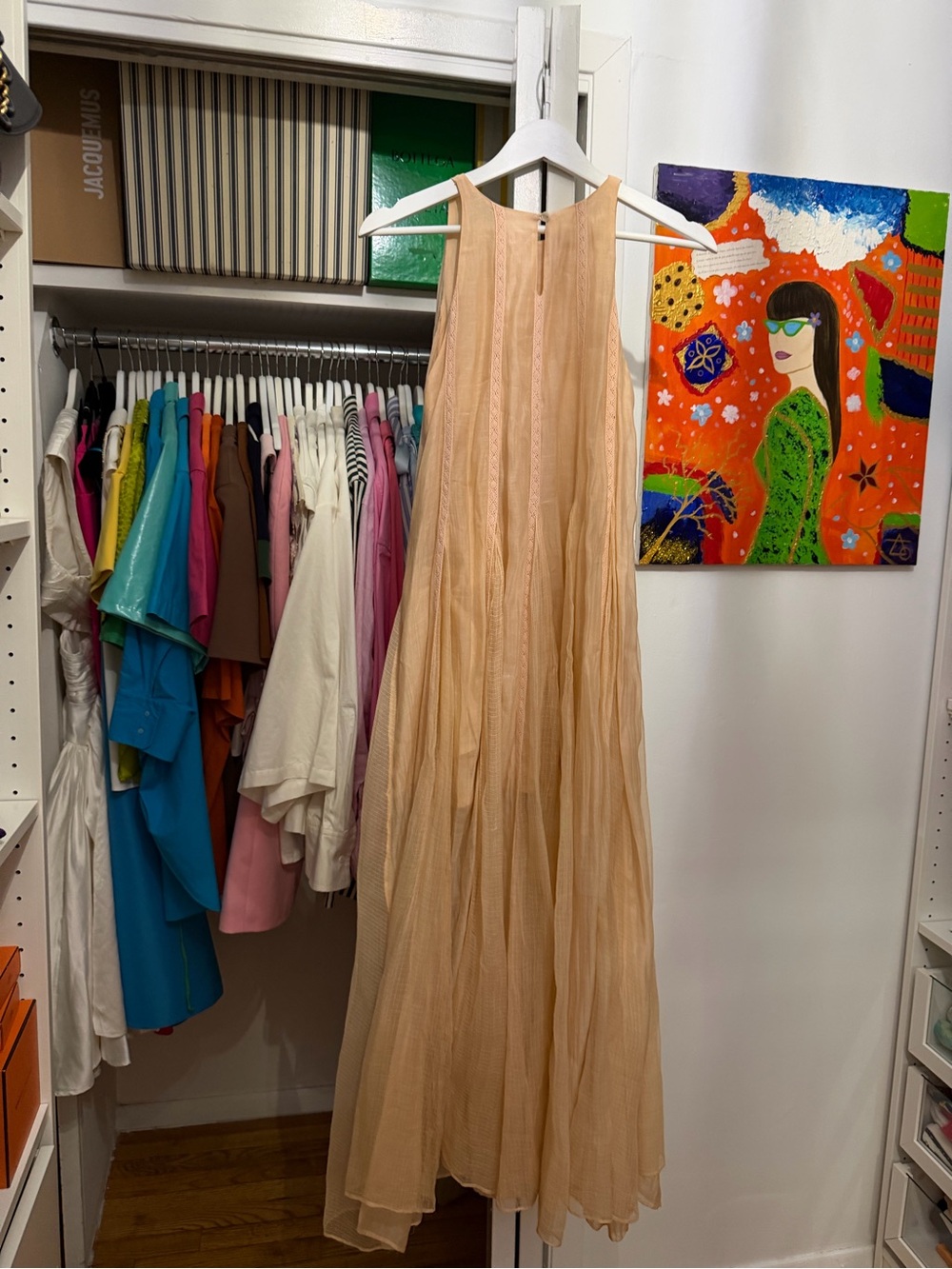 Sleeveless Beige Maxi Dress - Elegant Flowing Silhouette